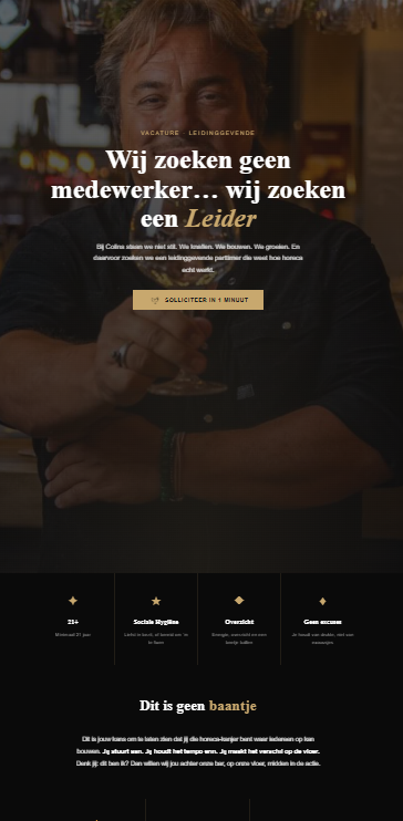 Recruitment landing page