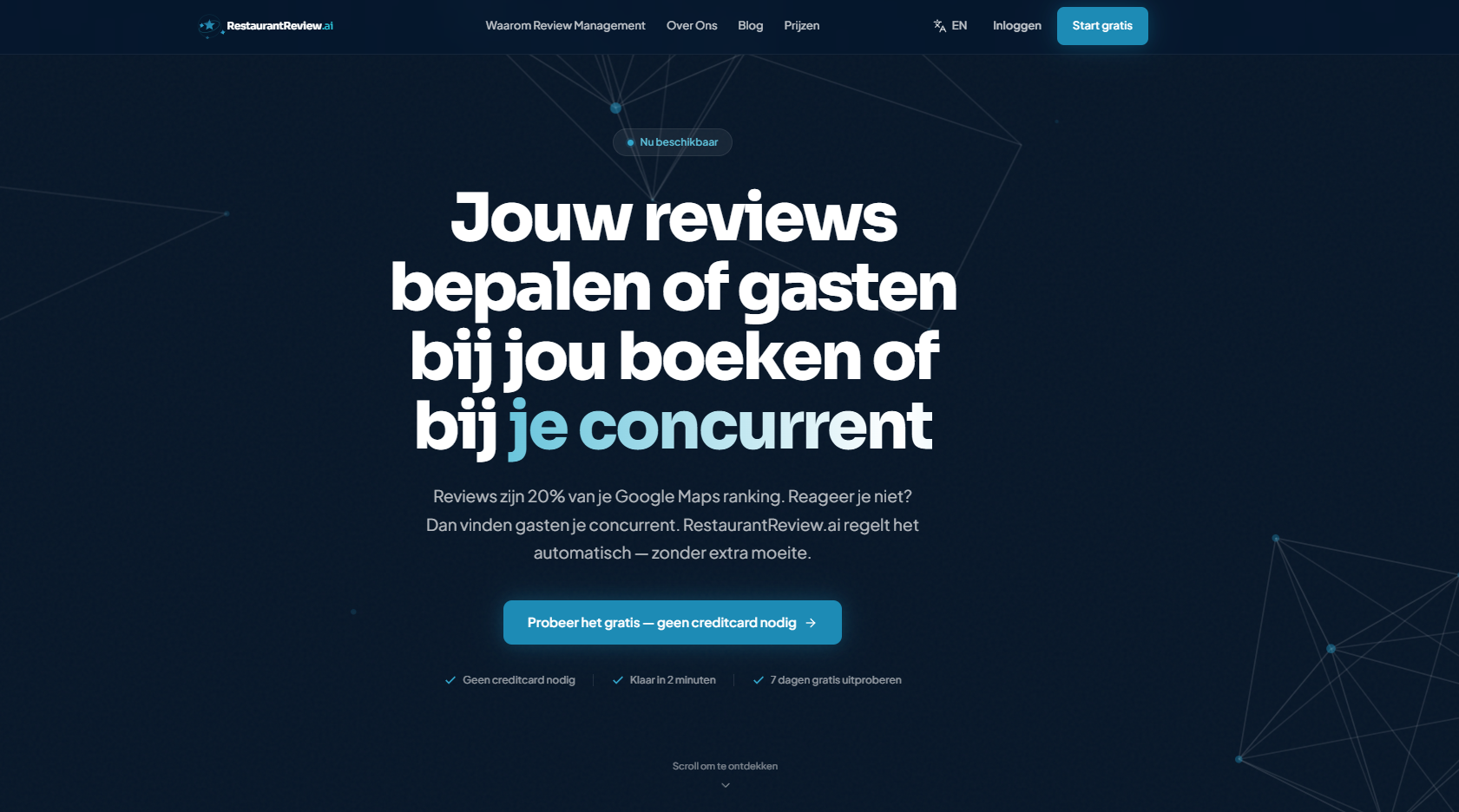 restaurantreview.ai landing page