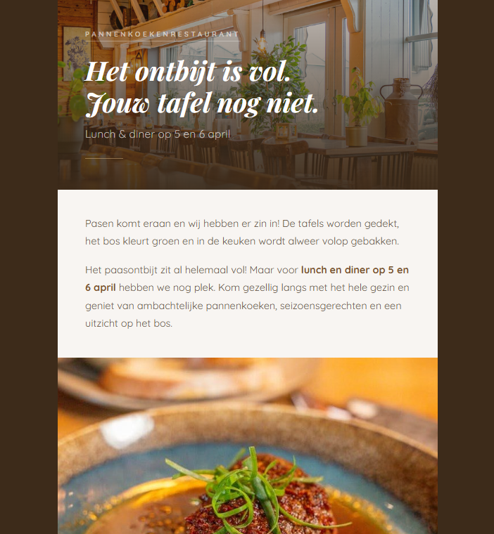 Restaurant landing page