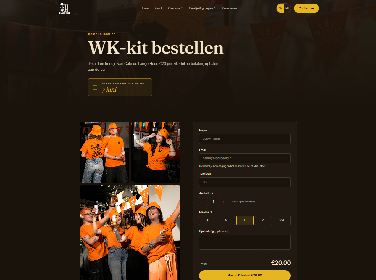 WK-kit bestellen product page — t-shirt €20