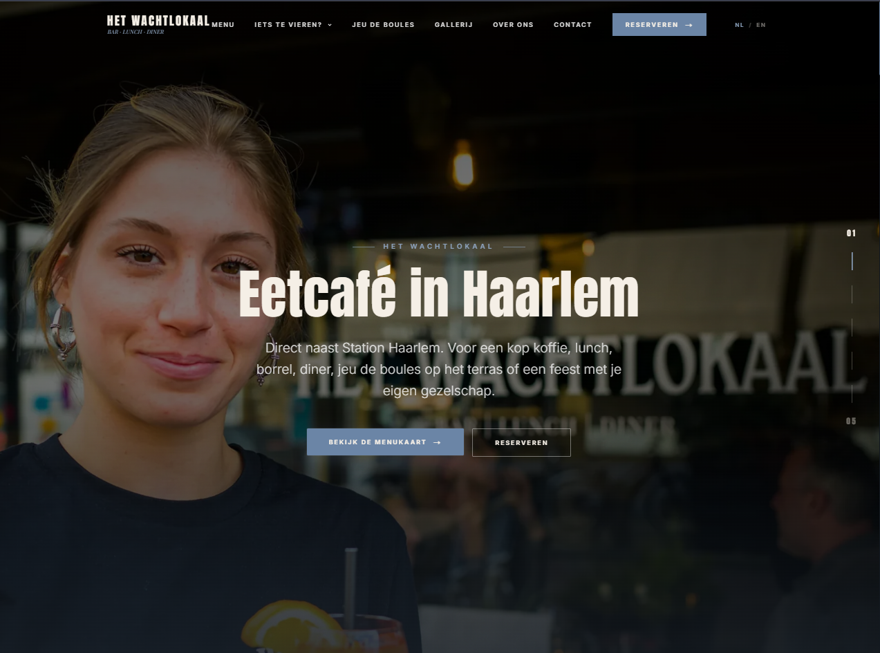 Het Wachtlokaal website hero — Eetcafé in Haarlem